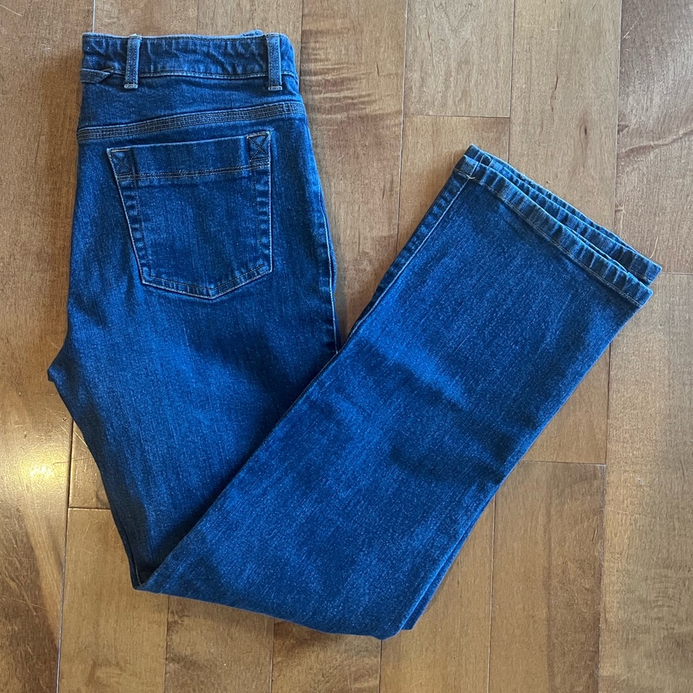 Jones New York Blue Denim straight Leg Stretch Jeans Size 8
